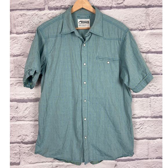 MOUNTAIN KHAKIS Mens M Blue Relaxed Fit El Camino Pearl Snap Western Rodeo Shirt - Picture 9 of 9
